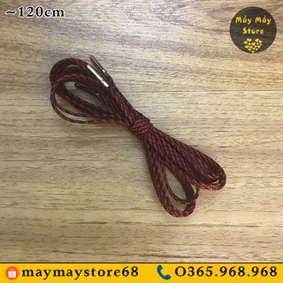 Dây Giày Dẹt Màu Đen Pha Đỏ Dài 120cm (Cho Giày Có 7-8 Lỗ Xâu)