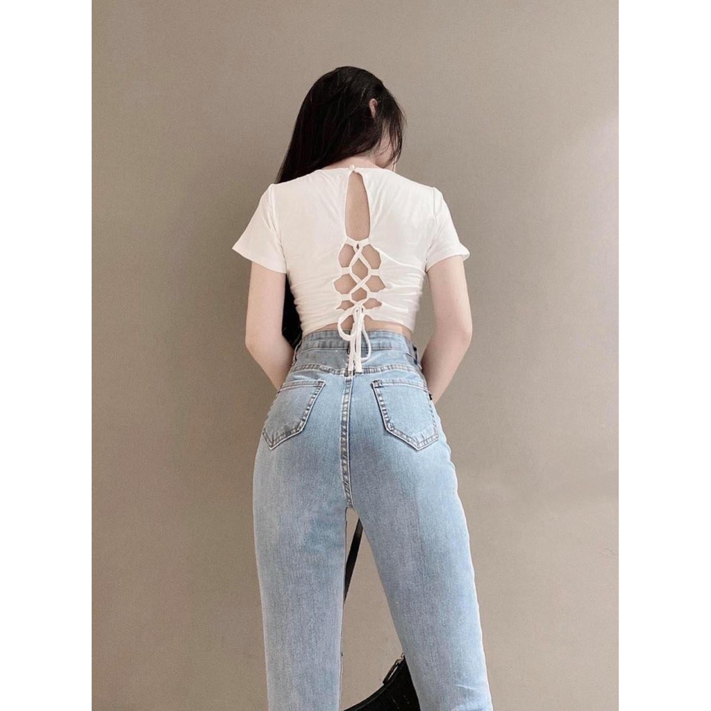 Quần jean nữ kiểu RÁCH ĐÙI XẺ RÁCH GỐI LAI xanh nhạt bảng size 26-30 chất jean ...