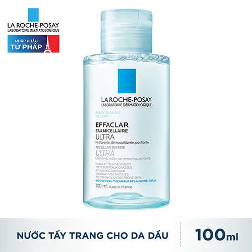 [CHÍNH HÃNG 100%] Nước tẩy trang cho da dầu nhạy cảm La Roche-Posay Effaclar Micellar Water Ultra 100ml