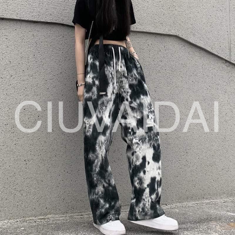 [culottes] quần culottes unisex ống xuông rộng loang màu ( có ảnh thật )