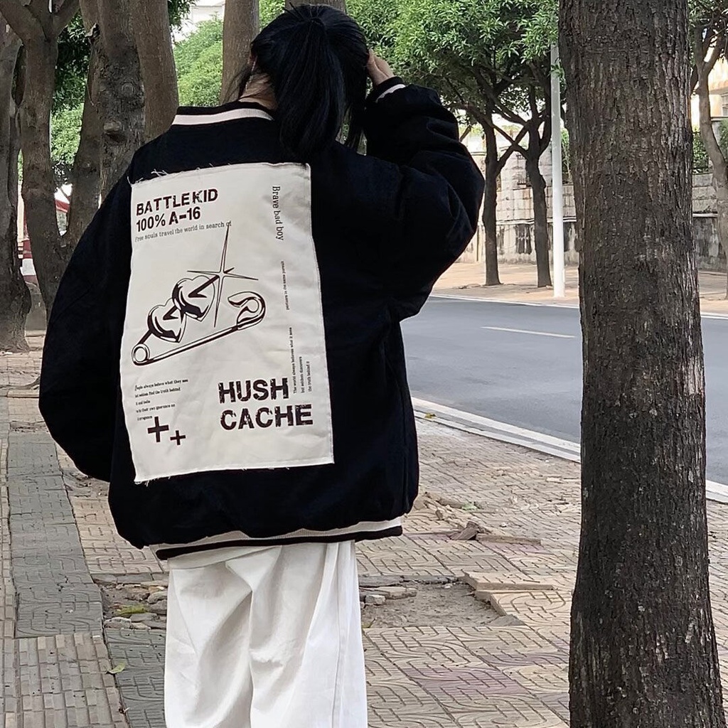 Áo Khoác Nỉ Dày Dáng Rộng Thêu Họa Tiết Phong Cách Rockmagic Mới Cho Nữ