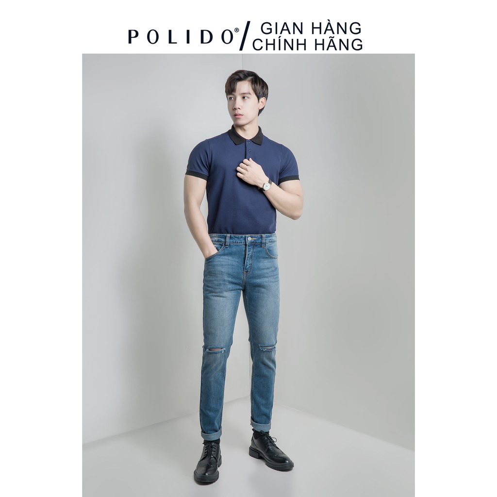 Áo Polo Trơn Phối Bo CEFFYLO Vải Cotton 100% 7 Màu Trẻ Trung