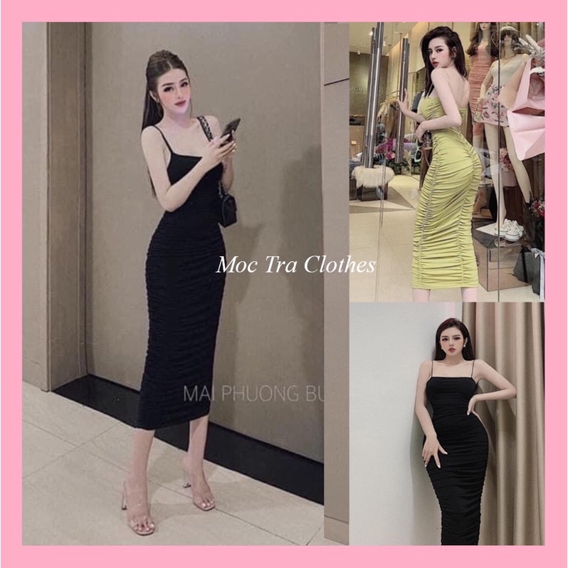 Đầm hai dây xinh SWAN DRESS thiết kế dáng ôm trẻ trung lịch sự, Váy 2 dây body dáng dài rẻ đẹp thích hợp dự tiệc đi dạo