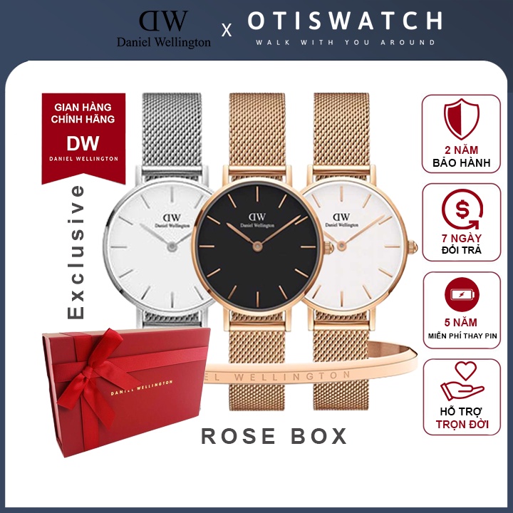 Combo Đồng Hồ Nữ Daniel Wellington Classic Petite Dây Kim Loại Chính Hãng - OtisWatch