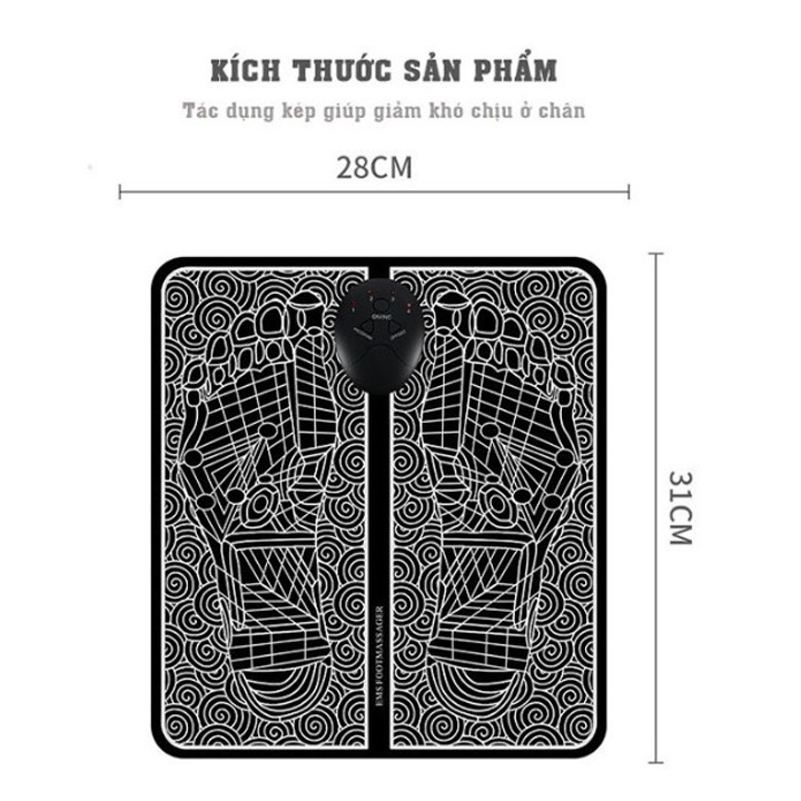 Thảm massage bàn chân EMS, thảm massage xung điện bàn chân, bảo hành 1 đổi 1