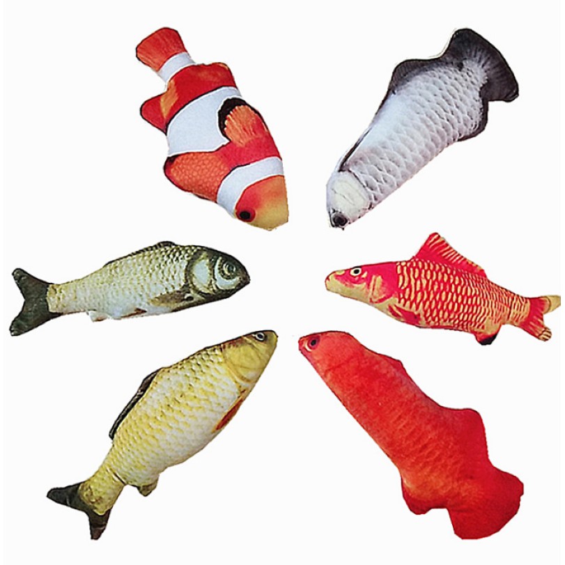 ĐỒ CHƠI CHO MÈO MÈO, CÁ NHỒI BÔNG 3D - LOVE PETS SHOP