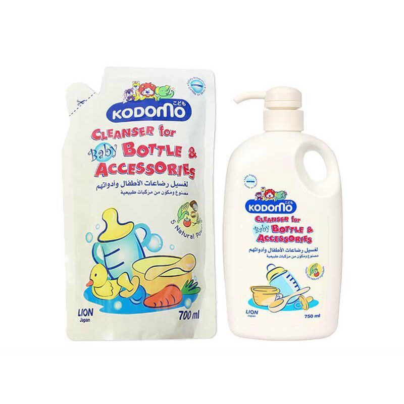 Nước rửa bình sưã, nước súc bình sữa, rau quả Kodomo 750ml Thái Lan ,chai(bình) có vòi