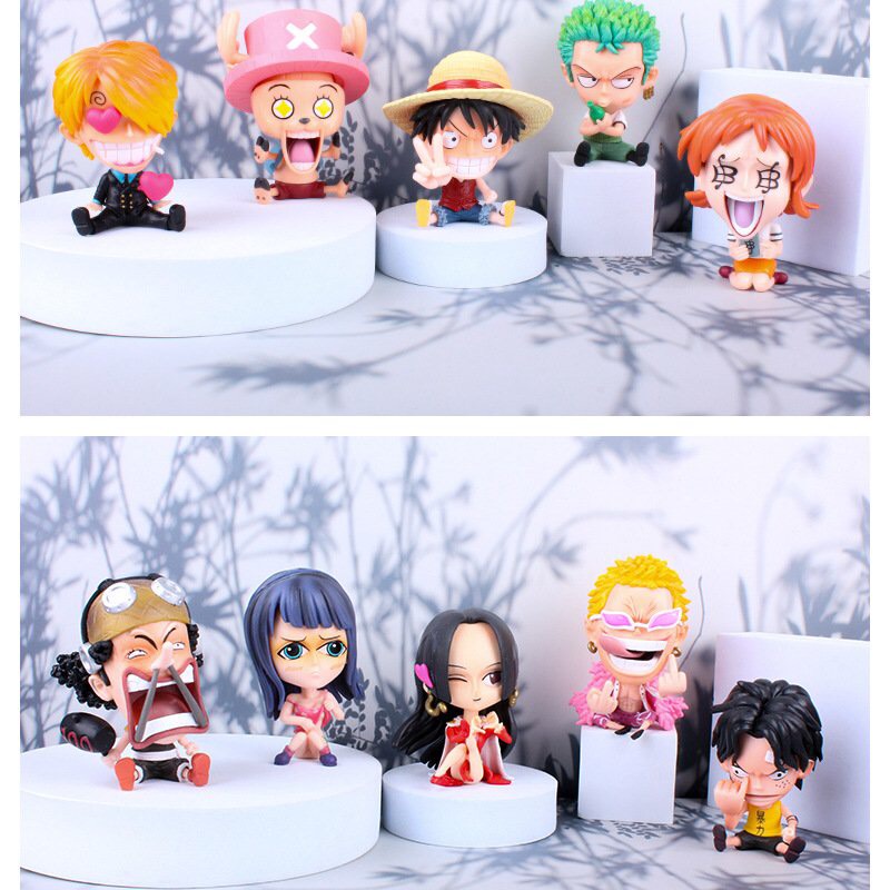 Mô hình One Piece chibi Luffy Zoro Sanji Ace Sabo Robin Choper cao 8-12cm, mô hình anime đảo hải tặc, figure one piece