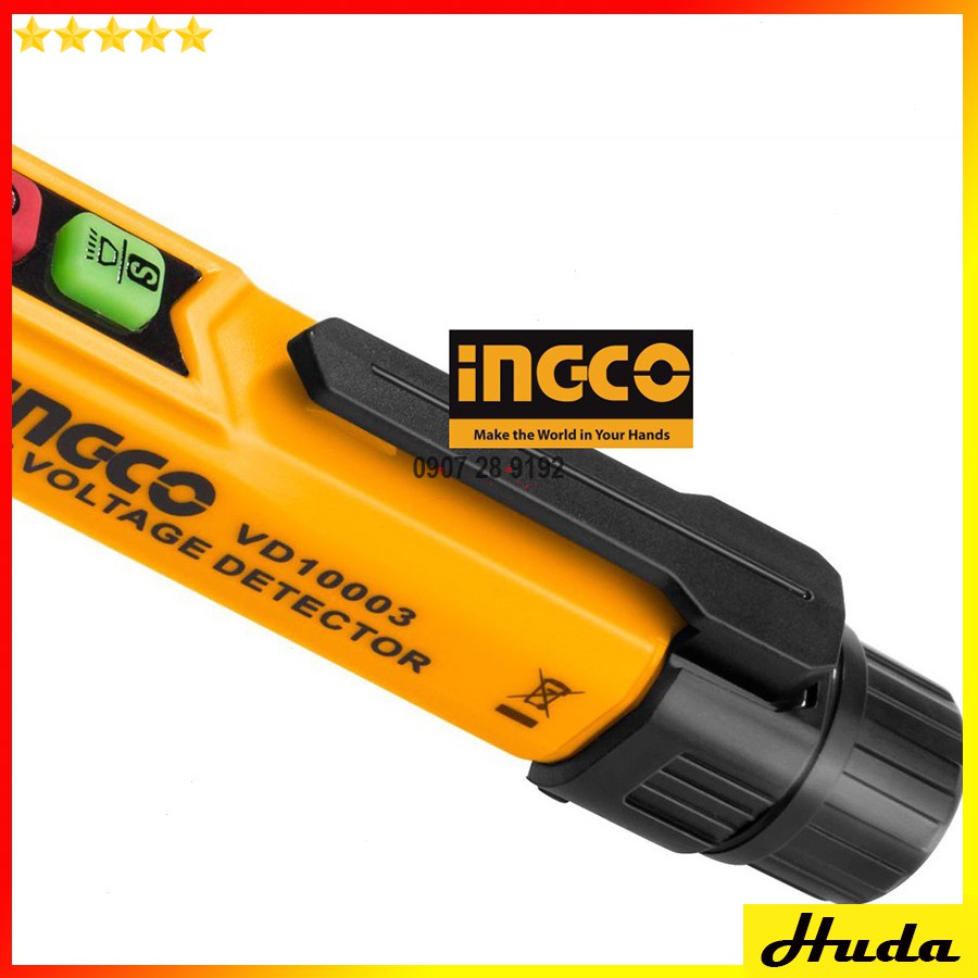 Bút thử điện kỹ thuật số đa năng thông minh 1000V INGCO VD10003 đầu dò điện áp cảm ứng dây pha không tiếp xúc dòng điện