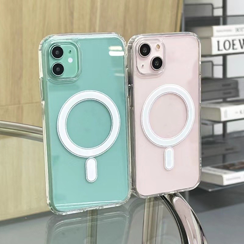 Ốp Điện Thoại Trong Suốt Tích Hợp Nam Châm Cho iPhone 13 12 Pro Max iPhone 14 11 Pro Max XS XR 8 Plus