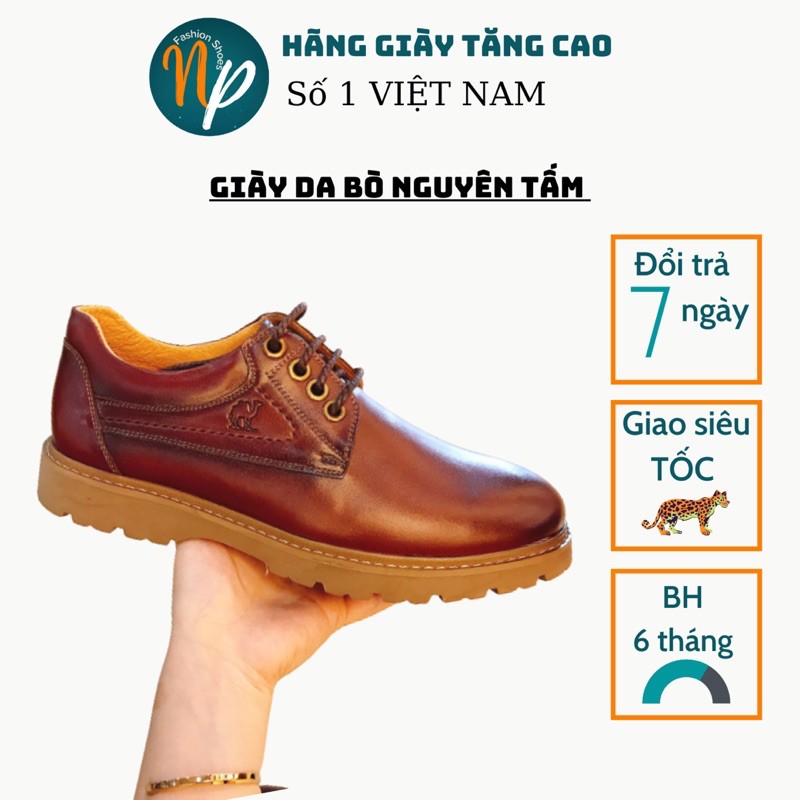 Giày da bò buộc dây cao cấp NoPo