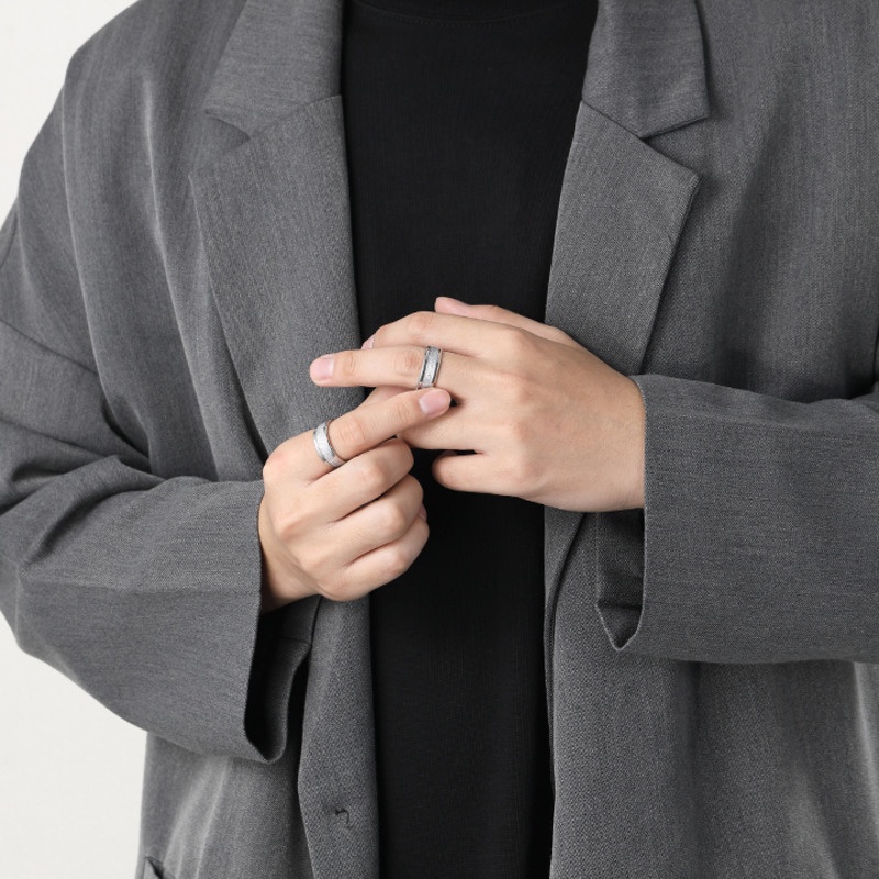 Nhẫn Thép Titan Thời Trang hip hop Hàn Quốc Cá Tính Cho Nam Nữ