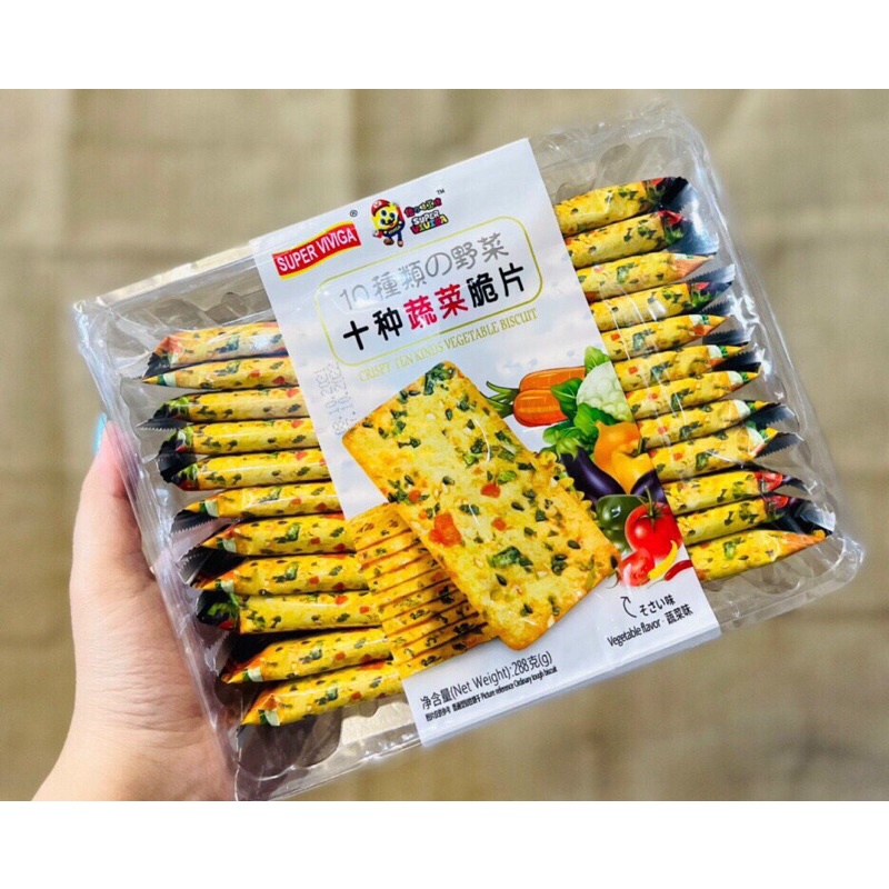 Bánh quy giòn phomai -rau củ 288gr kèm quà tặng