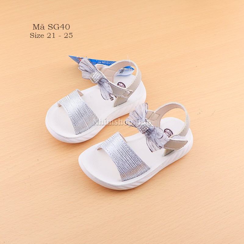 Sandal bé gái 1 - 3 tuổi gắn nơ xinh xắn phong cách Hàn Quốc SG40