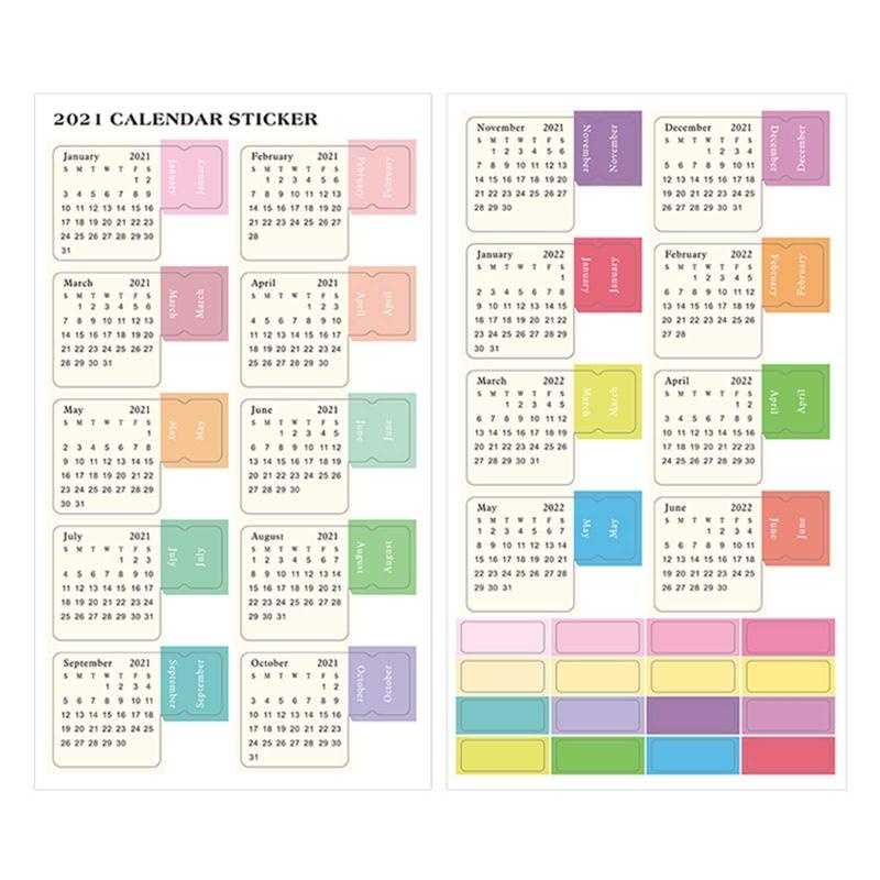 Nhãn Dán Chỉ Số Lên Kế Hoạch 12 Tháng Nhiều Màu Sắc Cho Nữ