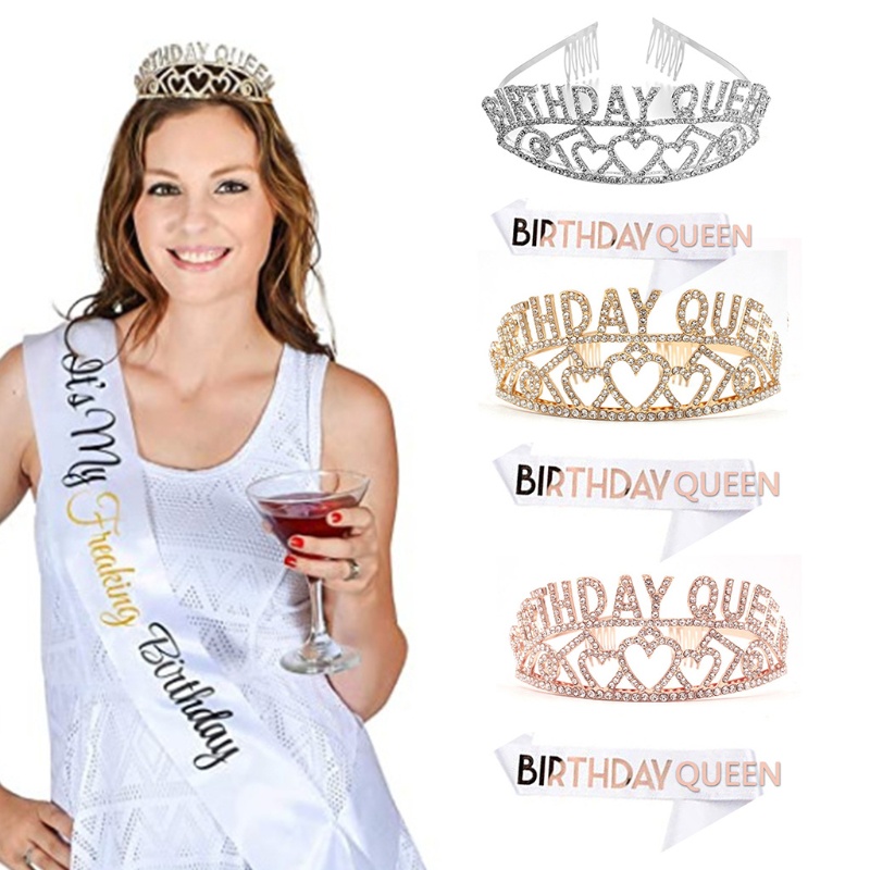 Flgo Băng Đô Đính Đá Hình Vương Miện Dự Tiệc Sinh Nhật Cho Nữ