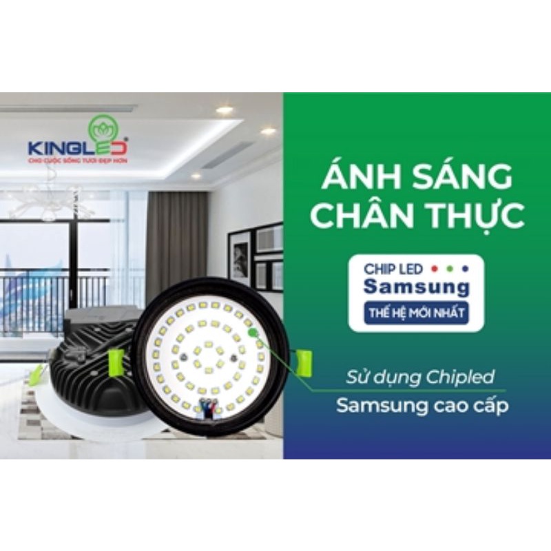 Đèn Led âm trần KINGLED ECO 7w, 9w, 12w, KINGECO Downlight, nhôm đúc nguyên khối, bảo hành 2 năm.