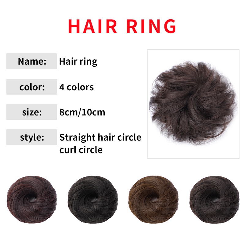 Búi Tóc Giả Ngắn Xoăn Có Dây Cao Su Dành Cho Nữ