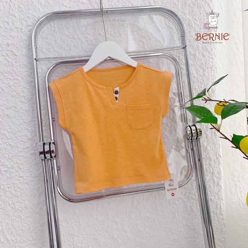 BERNIE - Áo Phông Cotton Xước Cổ Xẻ V Unisex Cho Bé Nhiều Màu