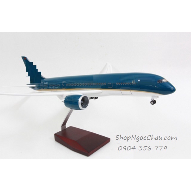 Mô hình máy bay tĩnh loại lớn Boeing B787 (47cm) có bánh xe và đèn led
