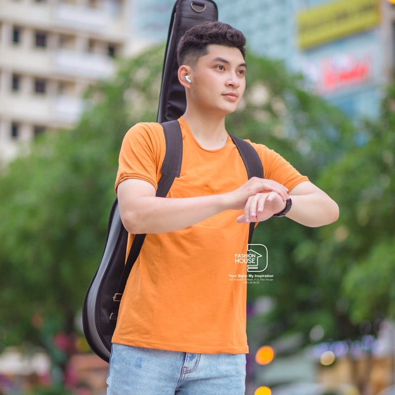 Áo Thun Mùa Nóng 100% Cotton Mềm Mịn Thấm Hút Mồ Hôi, Áo Thun Vải Sớ Gỗ Hàng Xuất, Áo Phông Nam, Áo Thun Nam Trơn | BigBuy360 - bigbuy360.vn