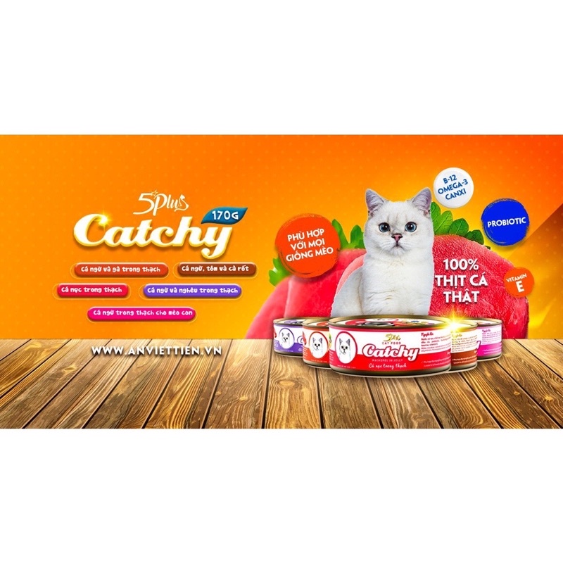 Pate 5Plus Catchy dành cho mèo mọi lứa tuổi - Lon 170gr - Mixo Pet Town