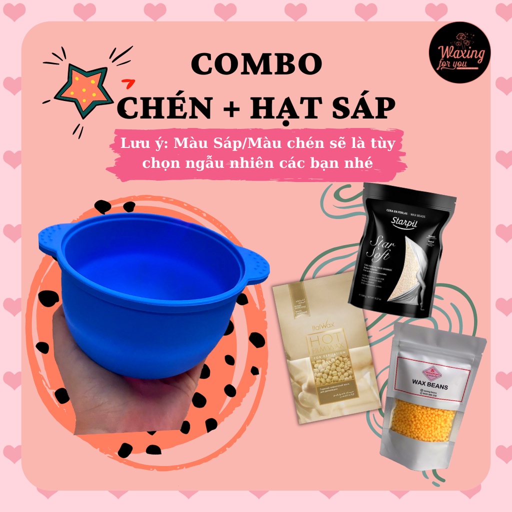 Sáp wax lông + chén nấu sáp không dính(WAXNGFORU)