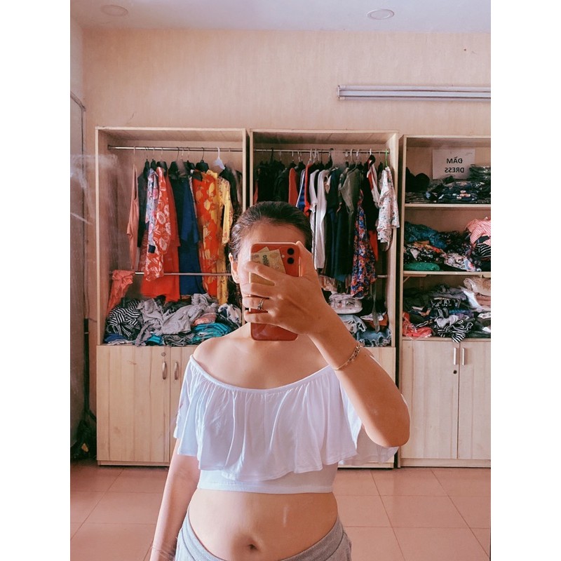 Áo thun víco hở vai xinh xắn