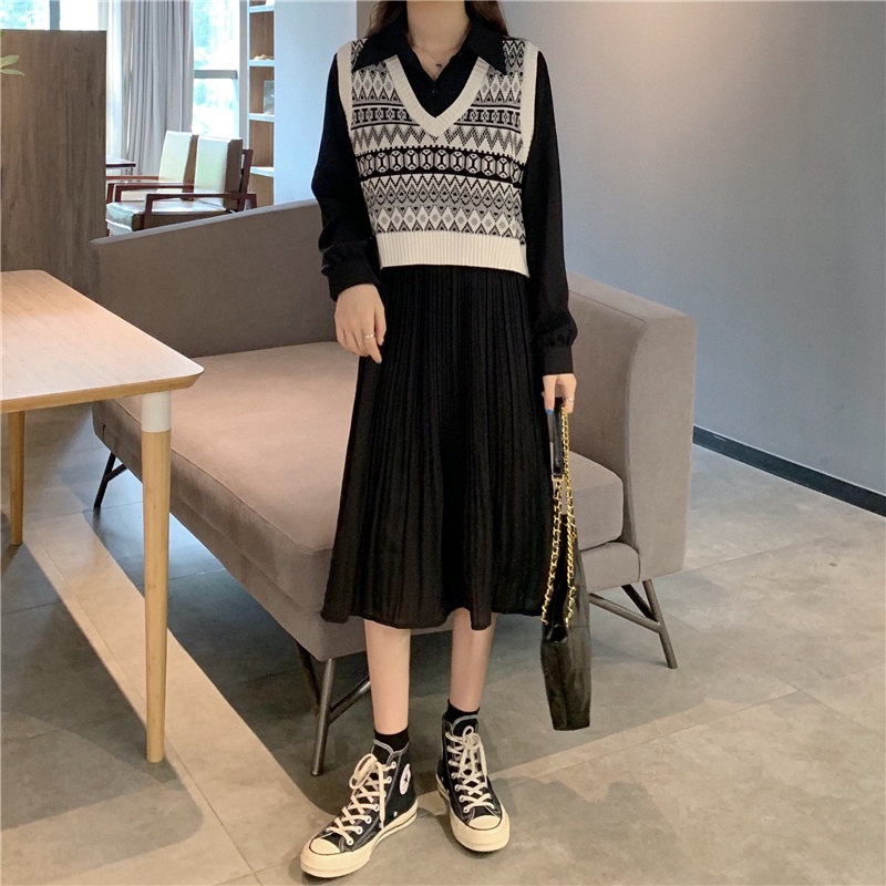 Xiaozhainv Áo Croptop Dệt Kim Không Tay Phong Cách Retro Thời Trang Hàn Quốc Cho Nữ 2 Màu Lựa Chọn