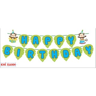 Dây Happy Birthday chủ đề Khỉ Xanh