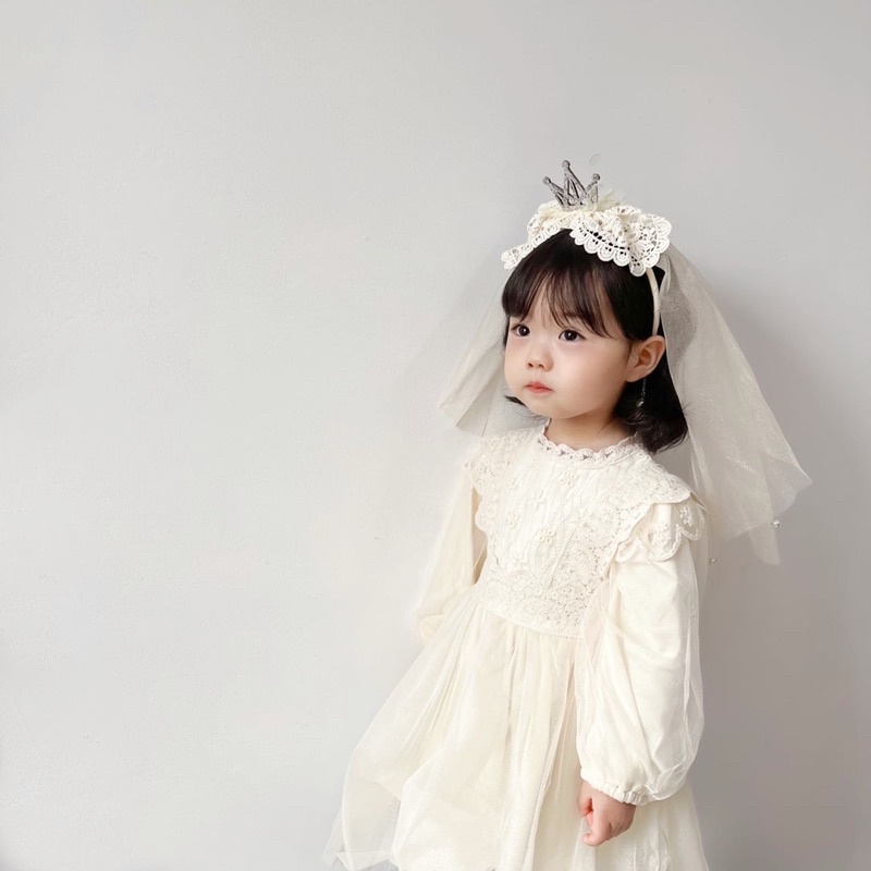 Bờm ren vương miện cổ điển Hàn quốc cực xinh
