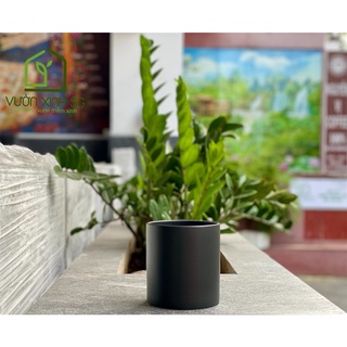 Chậu gốm sứ men mờ - Trụ tròn