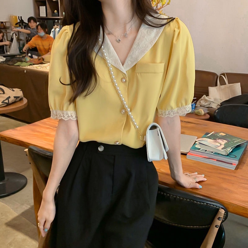 Áo Kiểu Ngắn Phong Cách Pháp Thiết Kế Mới Thời Trang Mùa Hè Dành Cho Nữ 2022