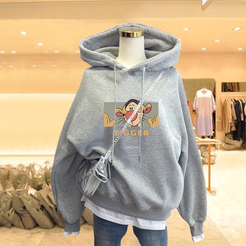 Áo hoodie dài tay in họa tiết độc đáo dáng rộng hợp thời trang phong cách Hàn Quốc | BigBuy360 - bigbuy360.vn