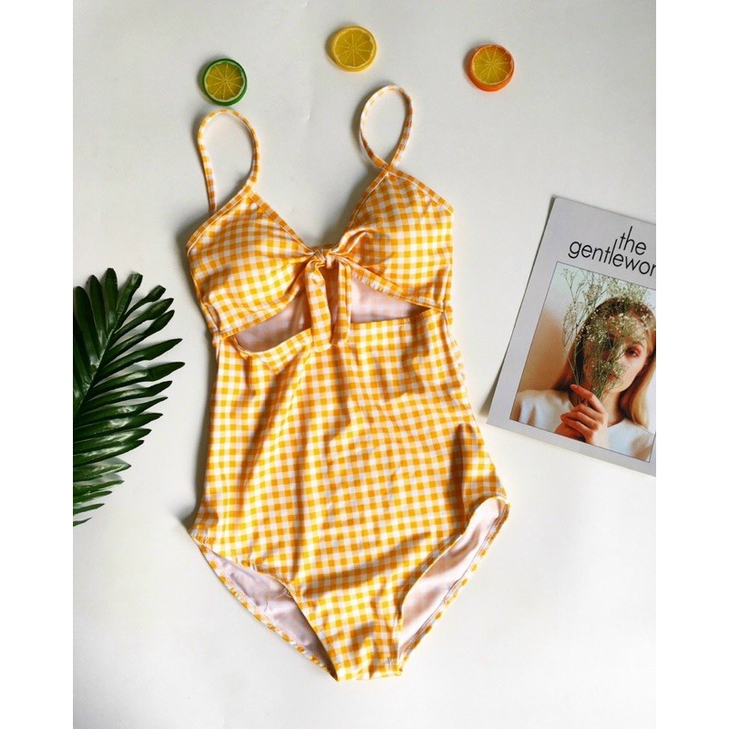Bikini/ Đồ bơi 1 mảnh caro kèm ảnh thật