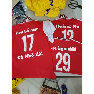 Phí in tên số áo bóng đá