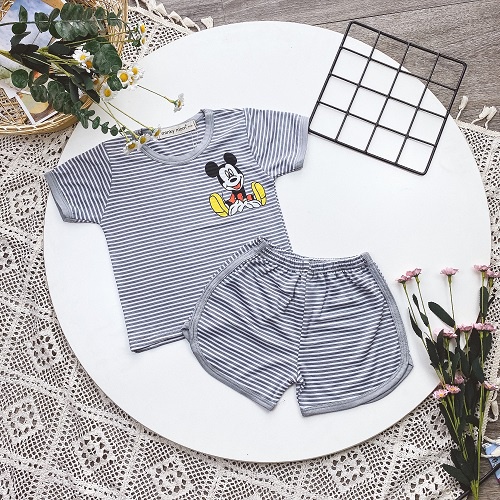 [BÉ 8-30KG] Bộ cộc minkymom bé trai bé gái in mickey vải thun lạnh shop unibaby CSMC