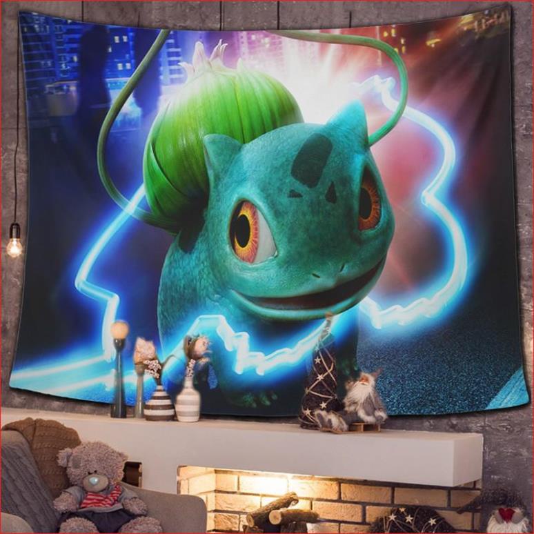 Pokemon 6  Tranh vải treo tường size to tặng móc treo, thảm treo tường decor phòng ngủ đẹp.
