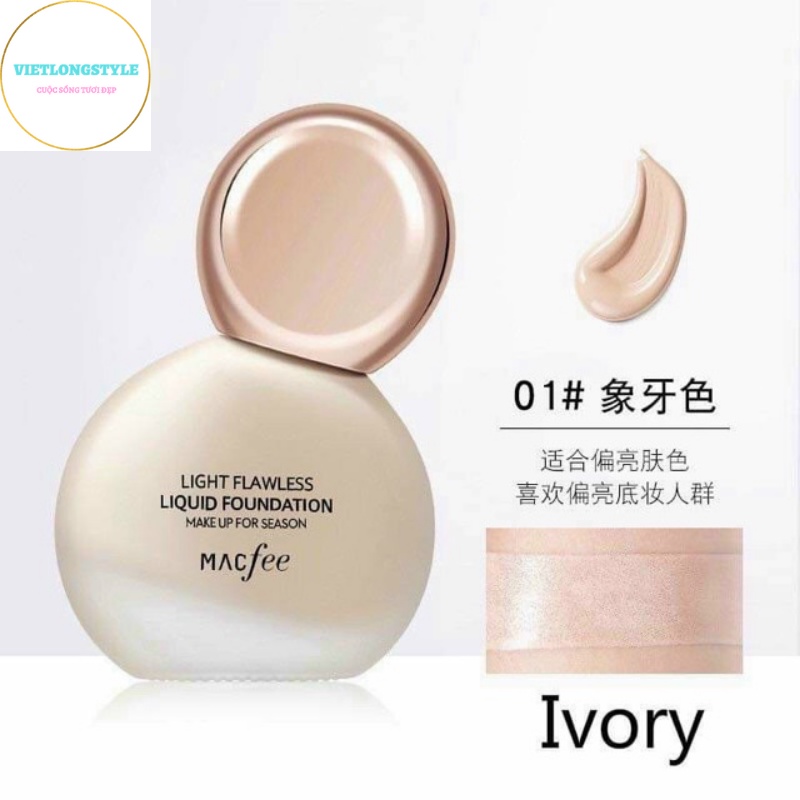 Kem Nền Che Khuyết Điểm Nội Địa Trung Dạng Lỏng Kiềm Dầu Dưỡng Ẩm Cho Da Khô MACFEE