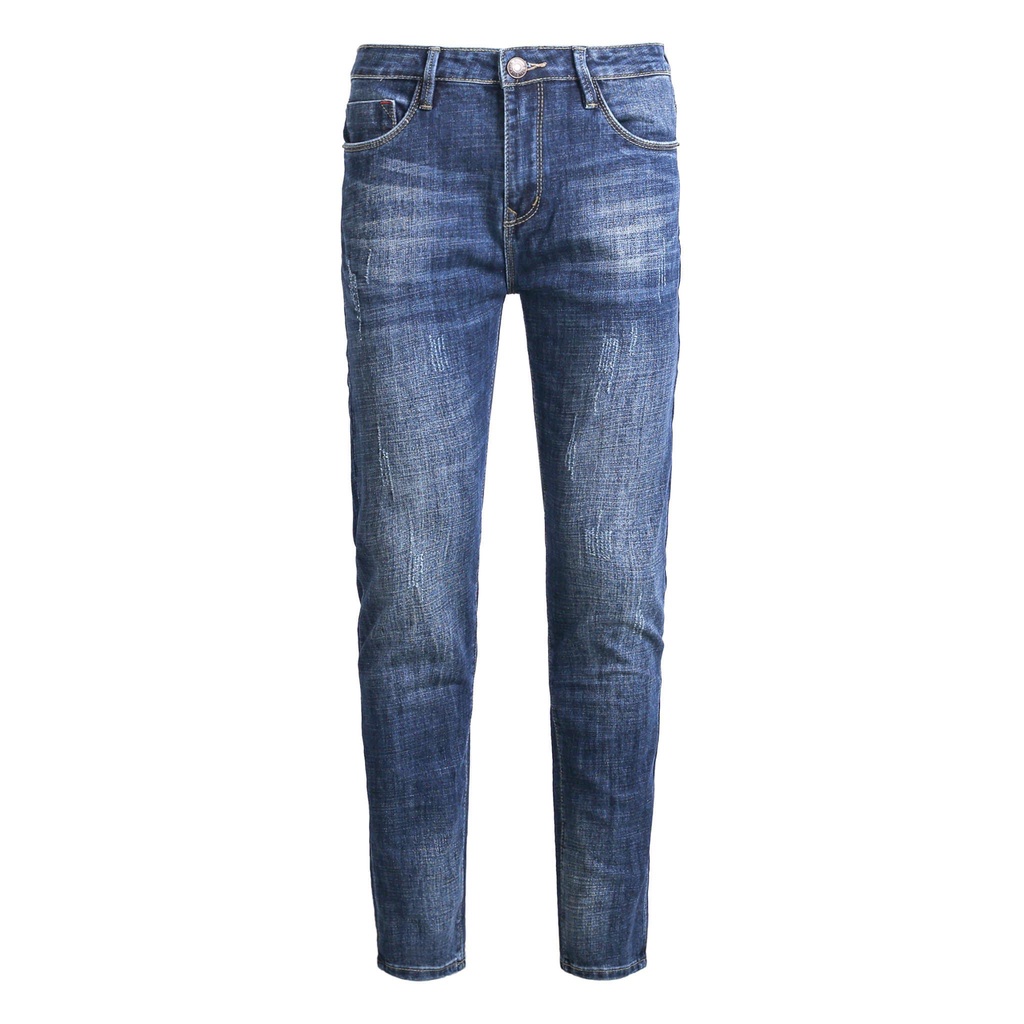 Quần Jeans BLOOK form slimfit ống đứng , không rách co giãn mã 30159 màu Xanh Denim [ HÌNH THẬT)