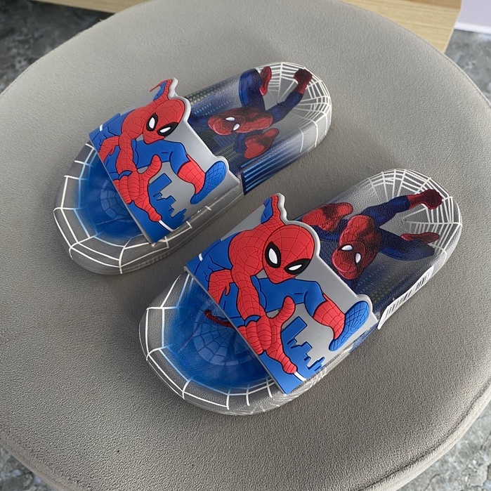Dép bé trai siêu nhân, người nhện xám Size 26->30, Dép siêu đẹp, siêu êm, bền, hàng QC chính hãng