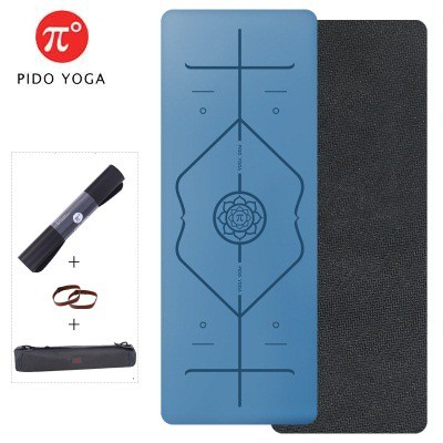 Thảm tập Yoga Định tuyến Pido Cao su tự nhiên PU Cao Cấp(NEW) - Tặng kèm túi đựng và dây buộc