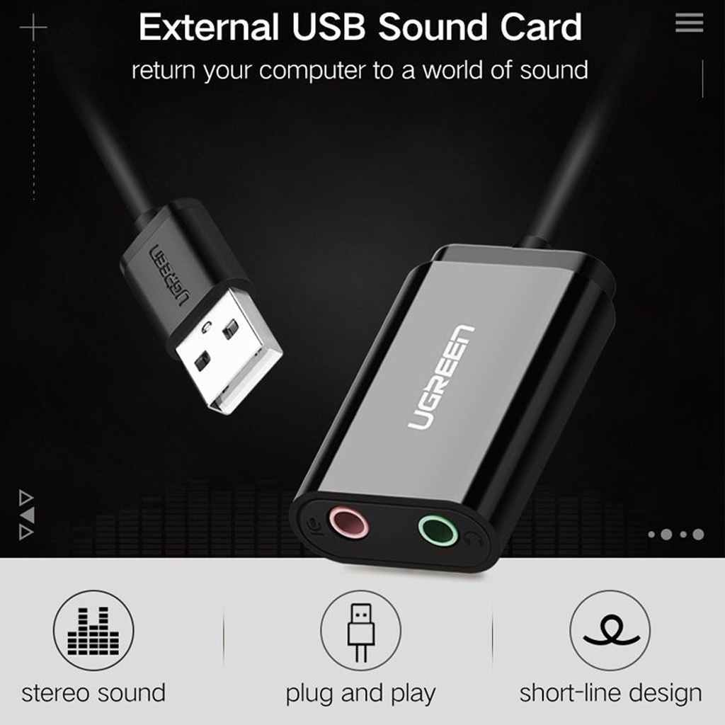 Cáp Chuyển USB Ra 2 Cổng Microphone Và Âm Thanh 3.5mm UGREEN US205 Cao Cấp