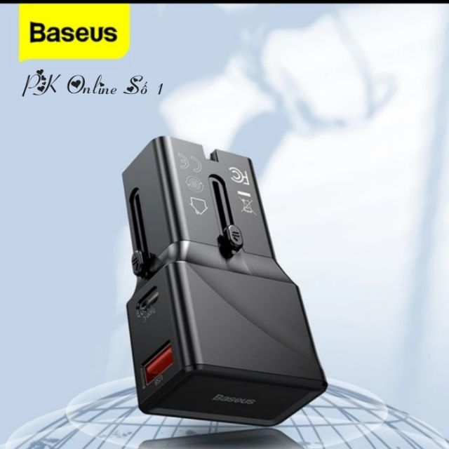 Bộ Sạc Du Lịch Chuyển Đổi Đa Năng Baseus 18W Hỗ Trợ sạc nhanh QC 3.0,PD3.0