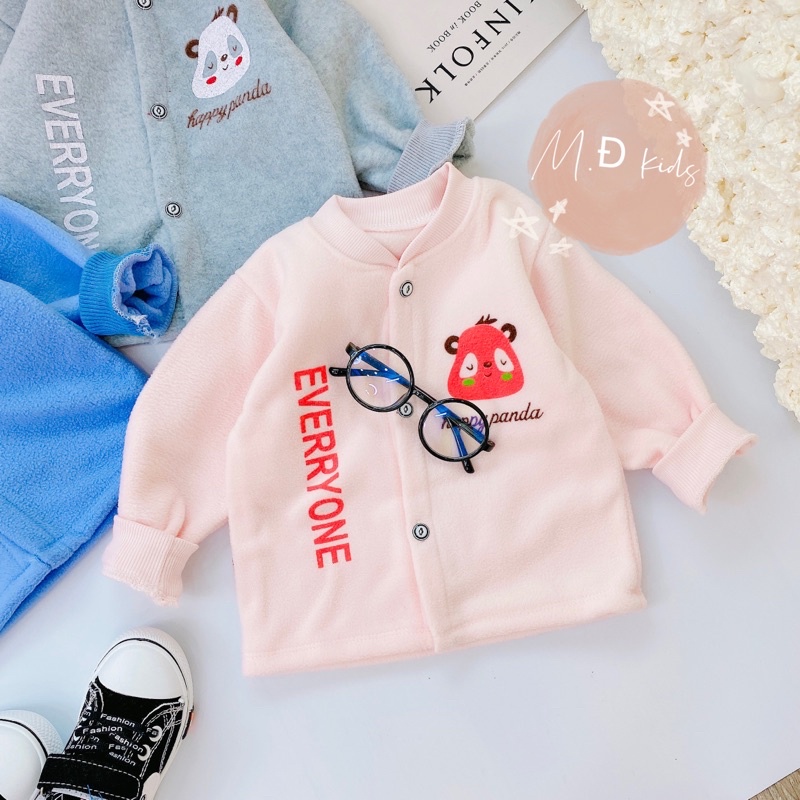 Áo khoác cổ trụ chất nỷ bông 2 mặt cho bé (4-12kg)