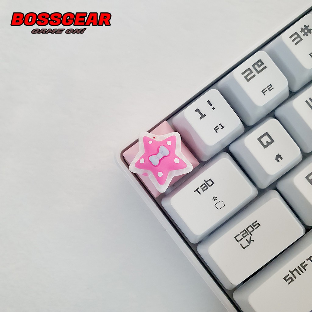 Keycap Lẻ hình ngôi sao nơ cực đẹp và dễ thương ( keycap resin độc lạ )( Keycap Artisan )