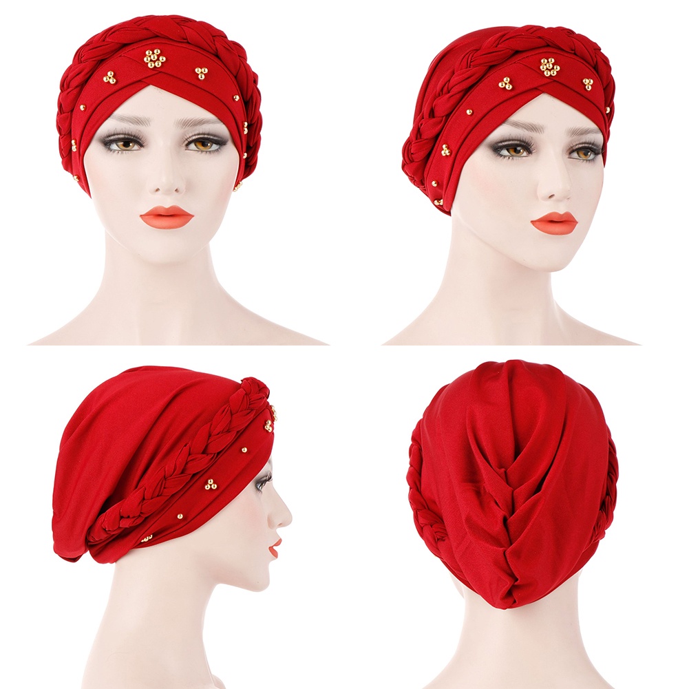 Mũ Turban Lụa Sữa Co Giãn Tốt Không Vành Thời Trang Cho Nữ
