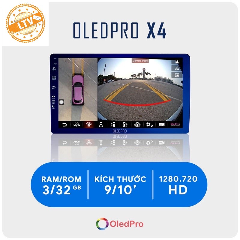COMBO Màn Hình  Android Ô Tô OLED PRO X4 - X4S -X5 - X5S liền camera 360 toàn cảnh Chính Hãng new 2022