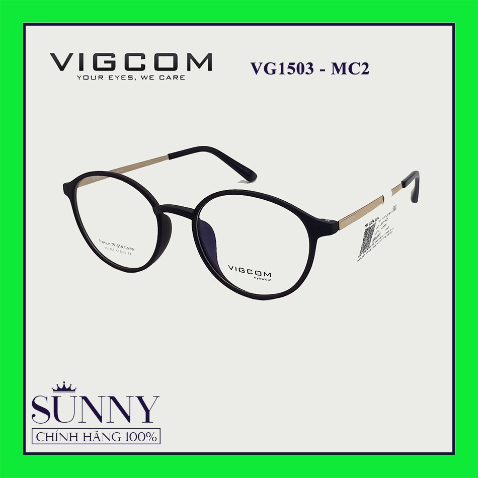 Gọng kính nam nữ thời trang Vigcom VG1503 nhiều màu chính hãng, thiết kế dễ đeo bảo vệ mắt