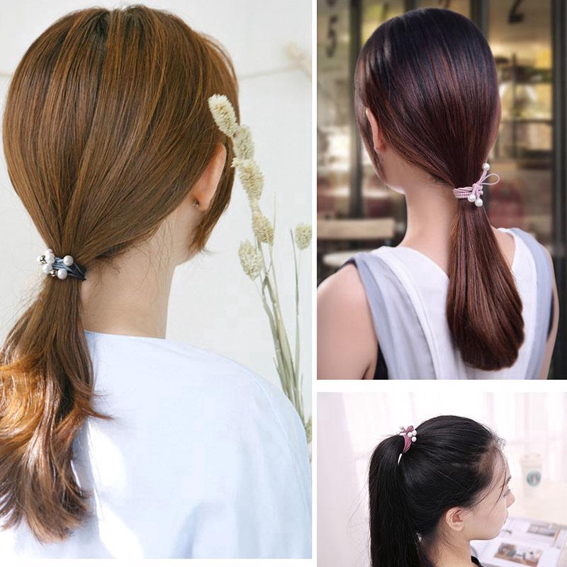 Bộ 12 dây cột tóc đính nơ co giãn cho nữ